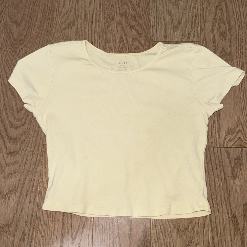 John Galt/Brandy Melville Pale Yellow Baby Tee!